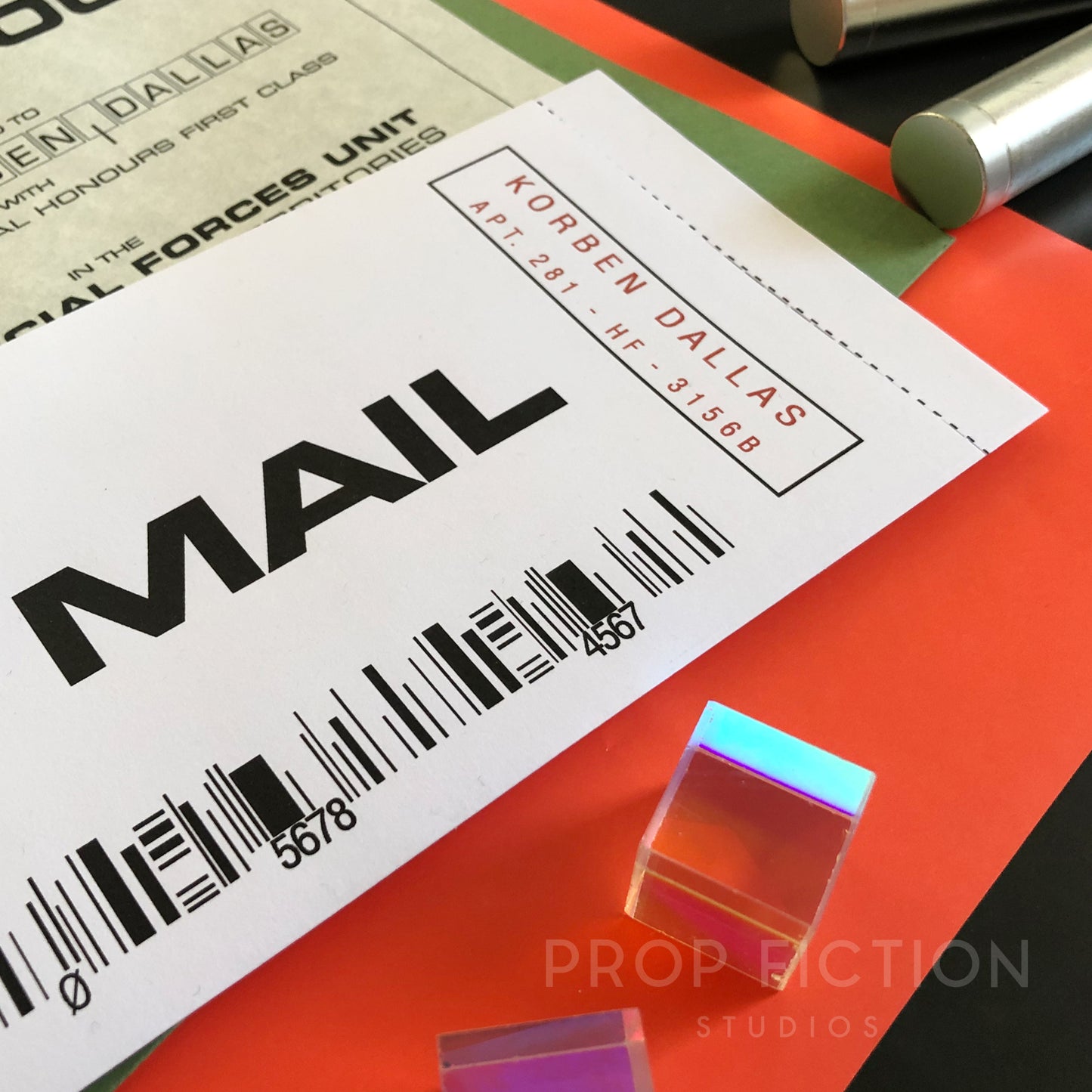 The Fifth Element - Prop Medal of Honor Certificate and NYC Mail Display Set