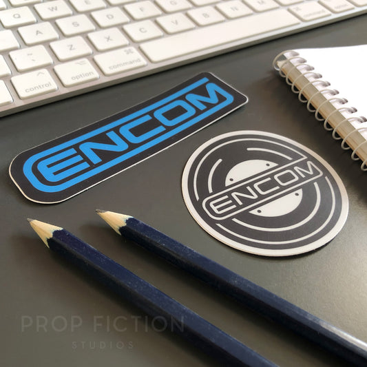 Tron: Legacy - Pair of Prop ‘ENCOM' Laptop Decals / Cosplay Promo Case Stickers