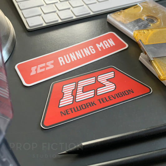 The Running Man - Pair of Prop ICS Network Stickers / Cosplay Equipment Decals