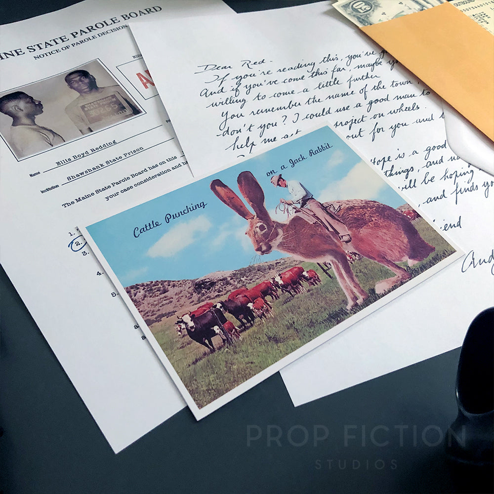 Shawshank Redemption - Red’s Postcard / Parole Form / Prop Letter Replica Set