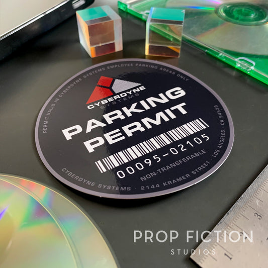 Cosplay Display: Cyberdyne - Prop Parking Permit / Car Window Static Cling