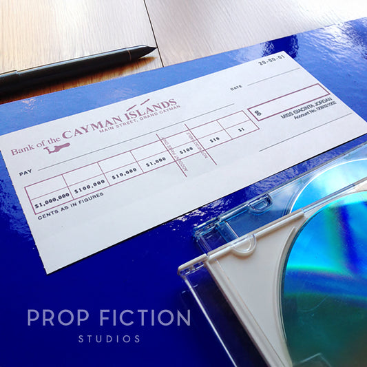 Cosplay Display Prop: Die Another Day - Movie Prop Jinx Johnson Bank Cheque / Bank of the Cayman Islands Check