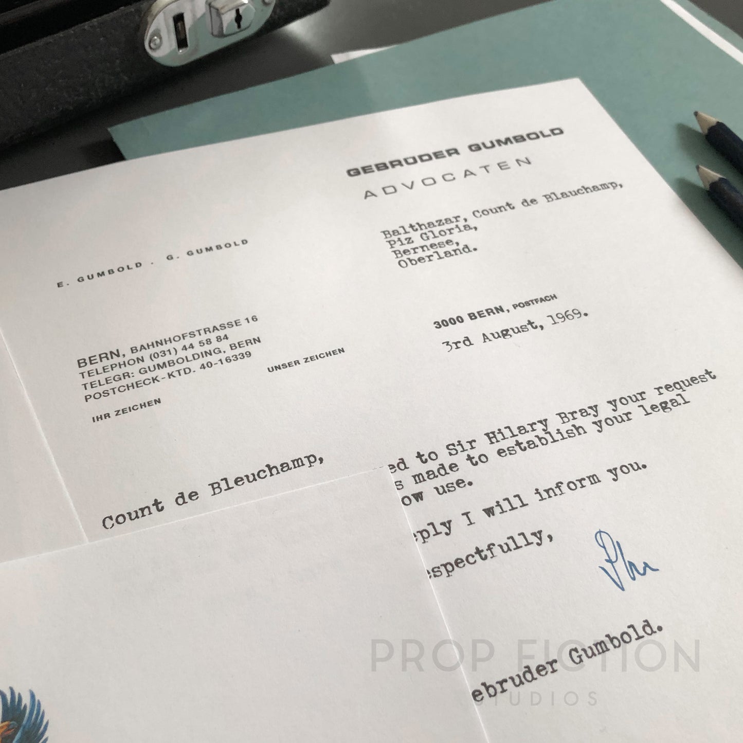 James Bond 007: On Her Majesty’s Secret Service / OHMSS - Correspondence Letters