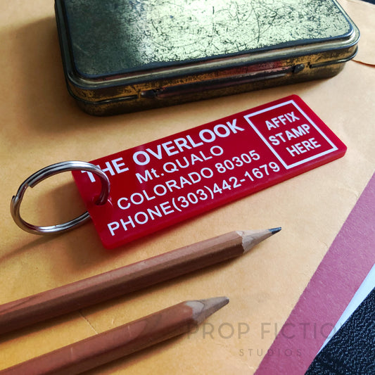 The Shining - Prop ‘The Overlook' Room Keyring Tag / Haunted Hotel Cosplay Fob
