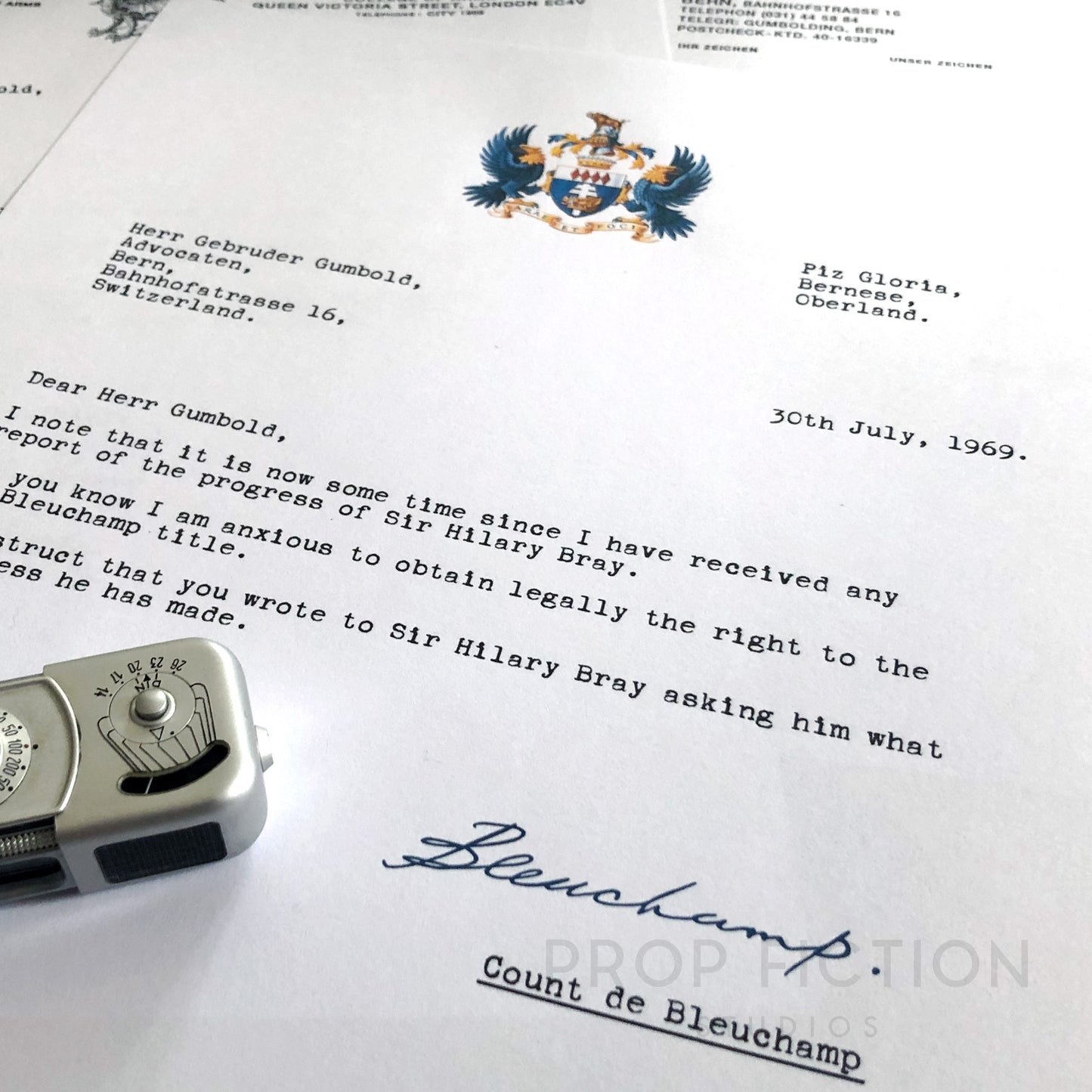 James Bond 007: On Her Majesty’s Secret Service / OHMSS - Correspondence Letters