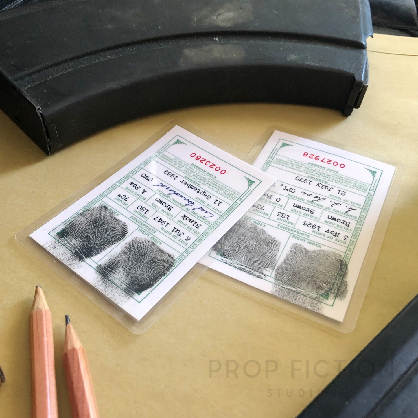 Rambo / First Blood - Pair of Prop Forces Issue Cards / Vietnam Cosplay IDs