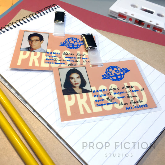 Lois & Clark: Pair of Cosplay Display Daily Planet Clip-on Prop Press IDs