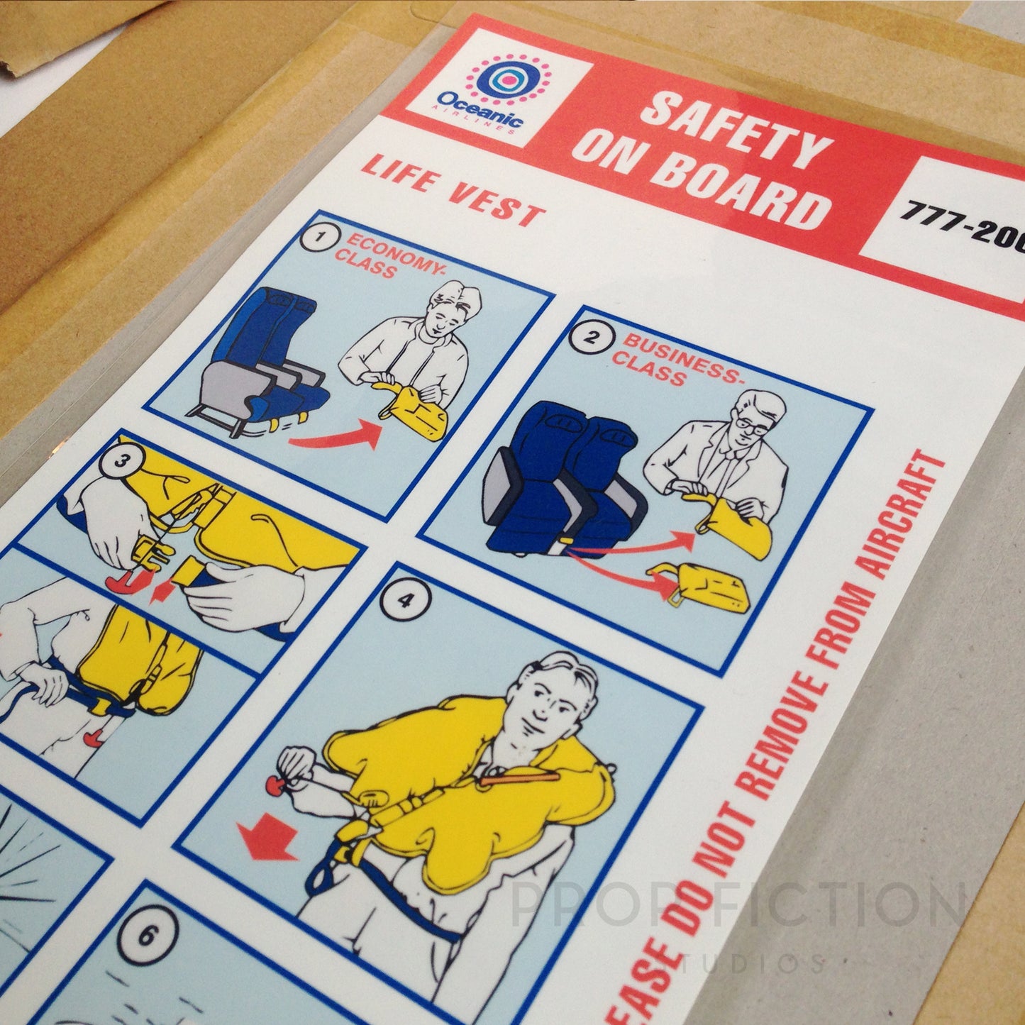 Lost - Oceanic Airlines Flight 815 Laminated Prop Aircraft Safety Card