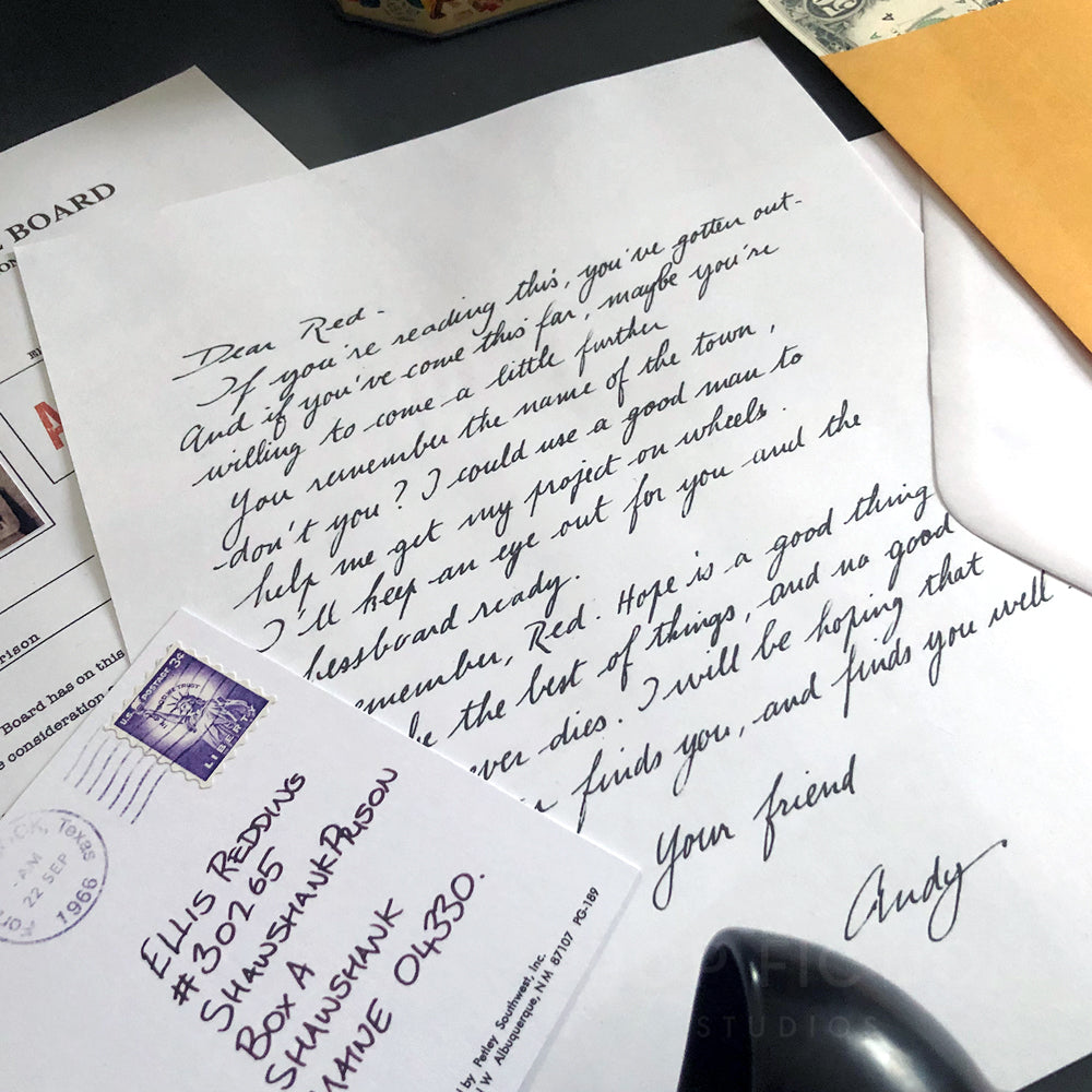 Shawshank Redemption - Red’s Postcard / Parole Form / Prop Letter Replica Set