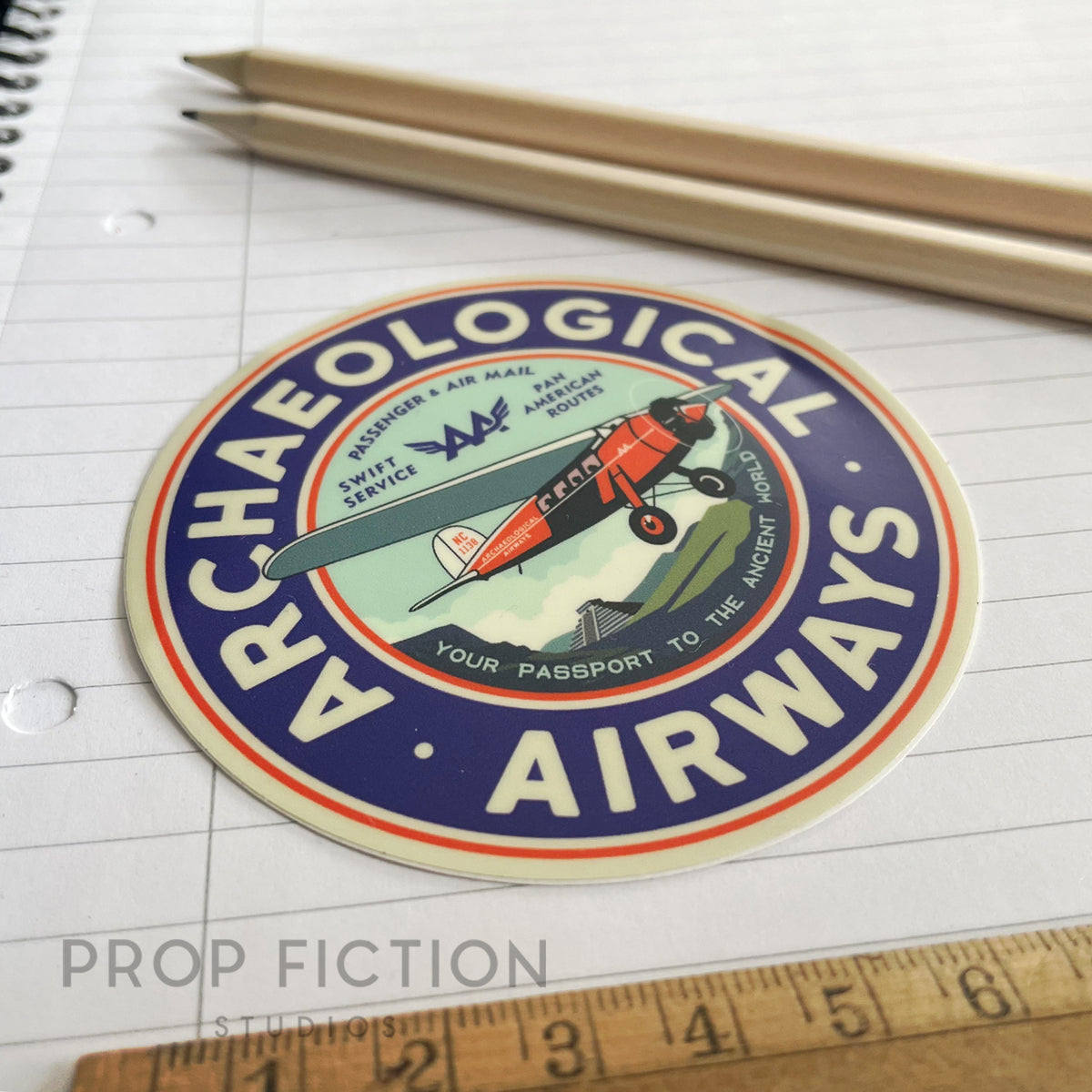 Indiana Jones: Archaeological Airways Case Sticker / 1934 Luggage Display Decal