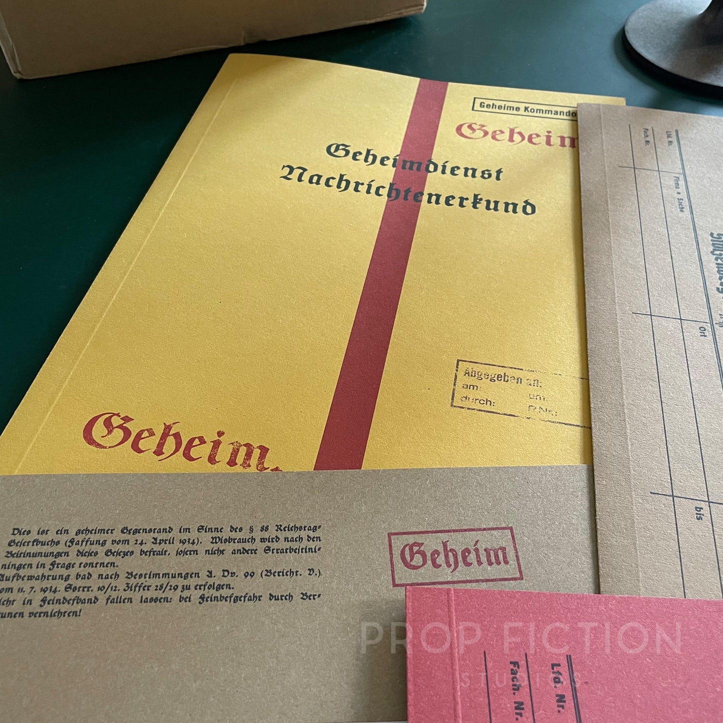 Historical Prop 1930s / 40s Cosplay Spy Files / 4 x Vintage German Intelligence Folder Set