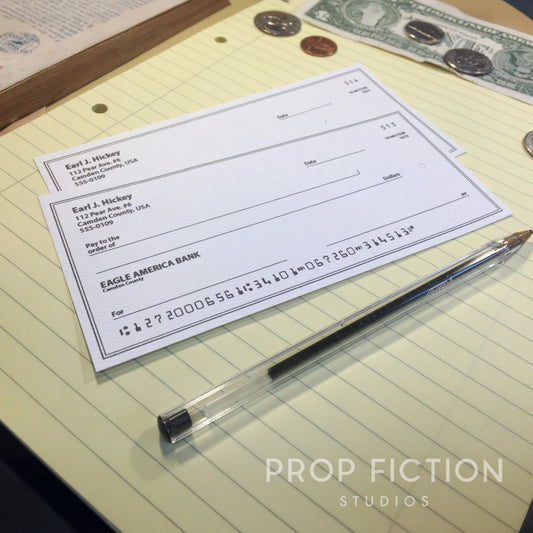 My Name is Earl - Pair of Prop Earl Hickey Bank Cheques / Bank Checks