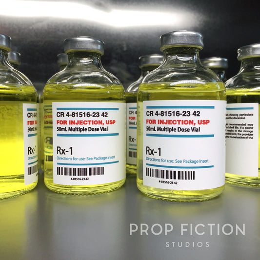 Lost - Dharma Initiative Prop RX-1 RX1 Vaccine / Sealed Glass Medical 50ml Vial