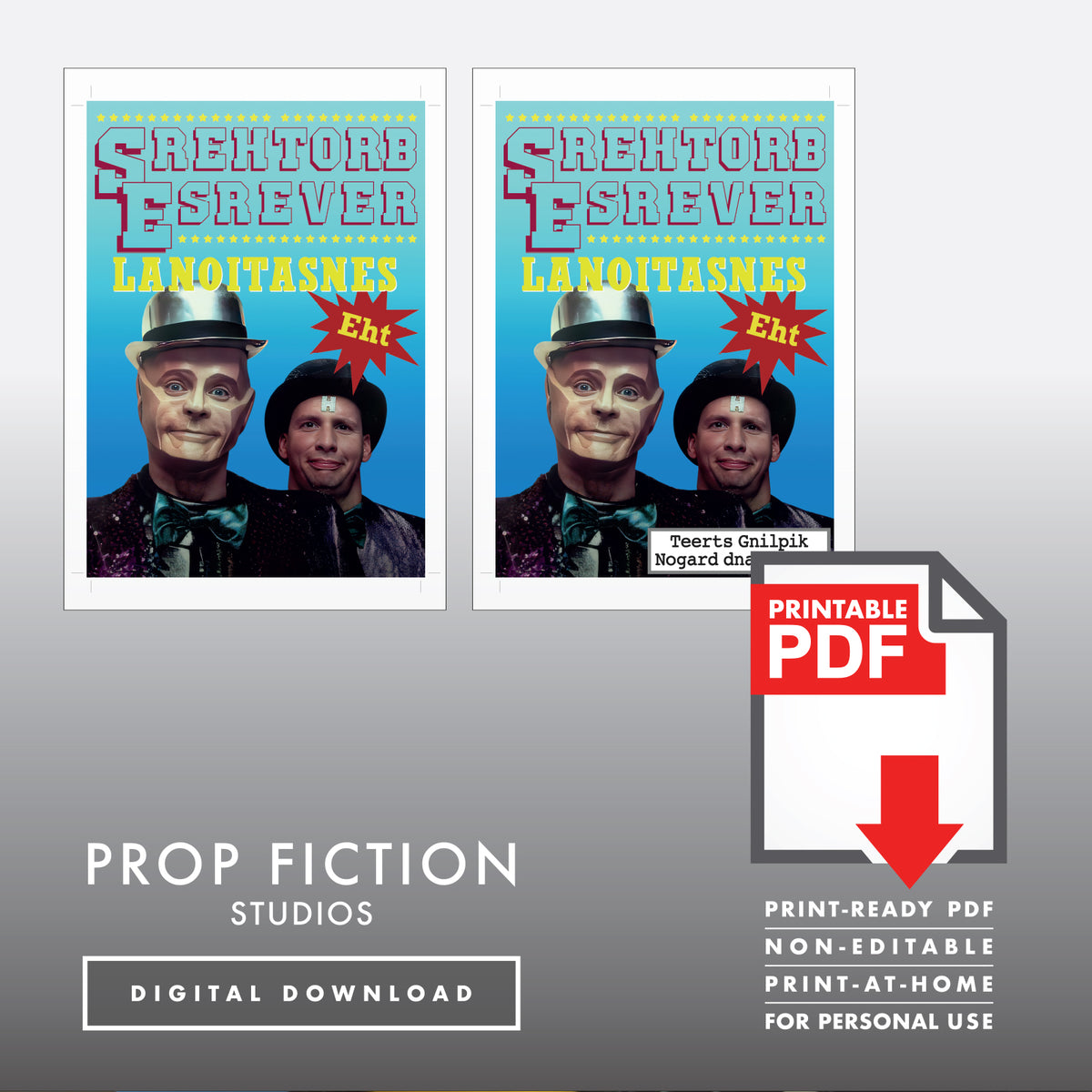 Red Dwarf: Sensational Reverse Brothers Posters: Printable PDFs - Prop Backwards Flyers - Printable PDFs / Digital Downloads