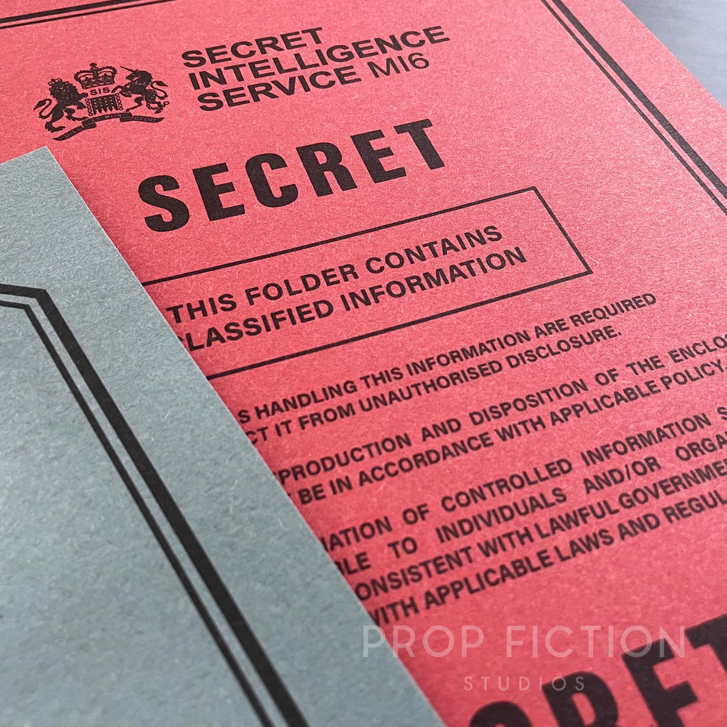Movie Prop Top Secret Agent Intelligence Files / 4 x Cosplay SIS Spy Folder Set
