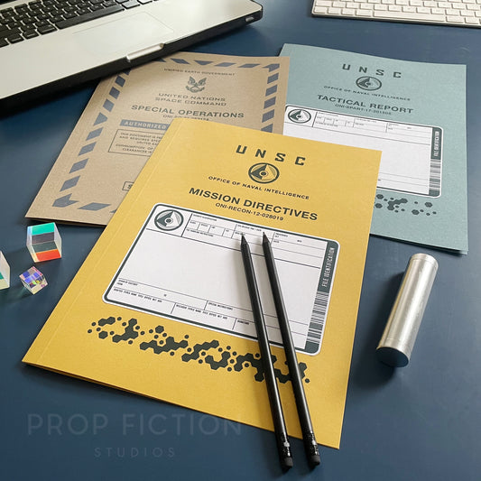 Movie Prop Top Secret ONI Intelligence Files / 3 x Cosplay UNSC Folder Set