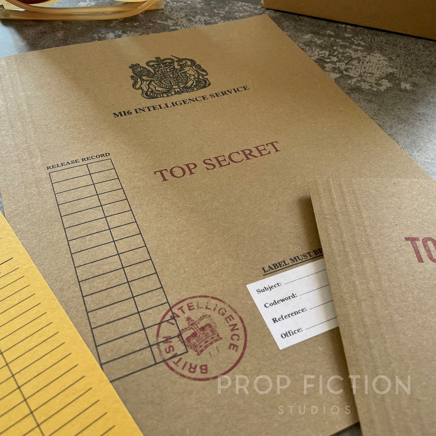 Movie Prop Vintage 1960s/1970s Top Secret Agent Mission Files / 4 x Cosplay Spy Folder Set