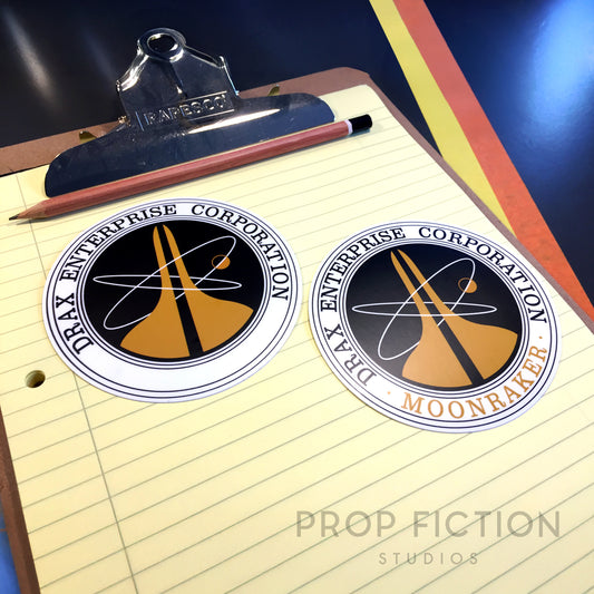 Cosplay Display: Moonraker - Pair of Prop Drax Stickers / Space Set Dressing Decals