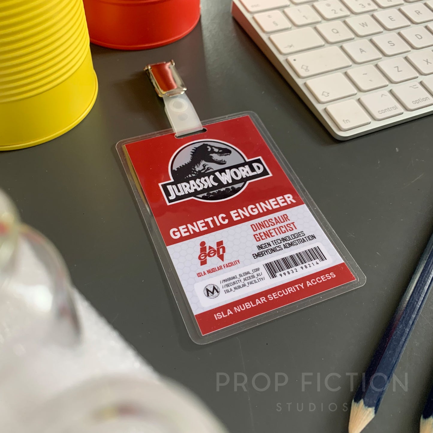 JPU / JW - Prop Masrani Security Clip-on Passes / Cosplay ID Card Badge Set