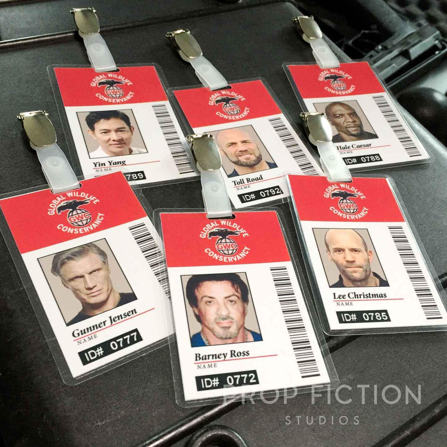 The Expendables: Prop GWC Global Wildlife Conservancy Clip-on Cosplay ID Cards