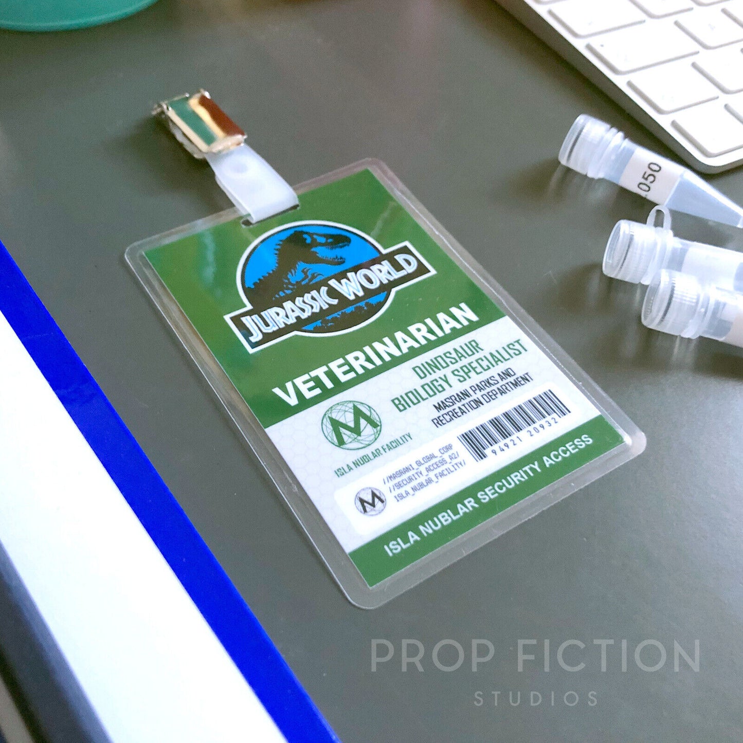 JPU / JW - Prop Masrani Security Clip-on Passes / Cosplay ID Card Badges