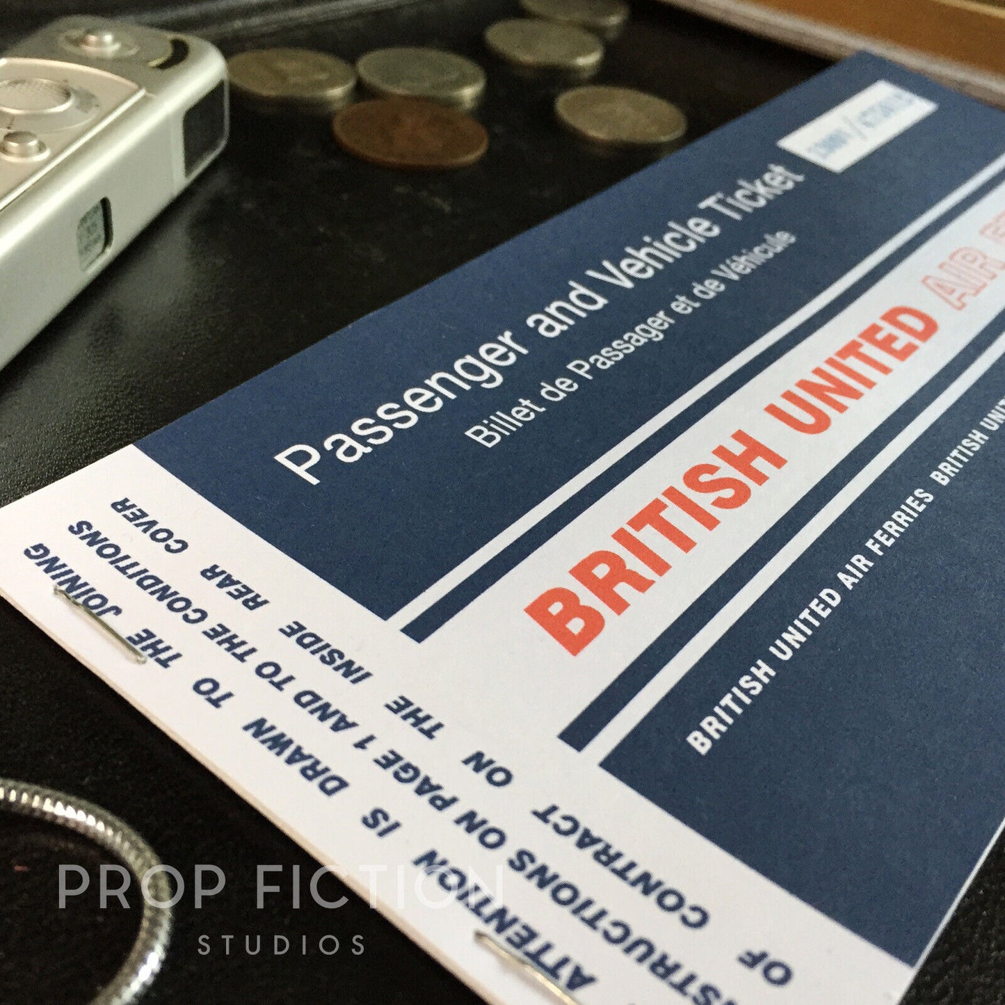 James Bond 007 Cosplay Display: Goldfinger - Prop BUAF British United 10-Page Airline Ticket