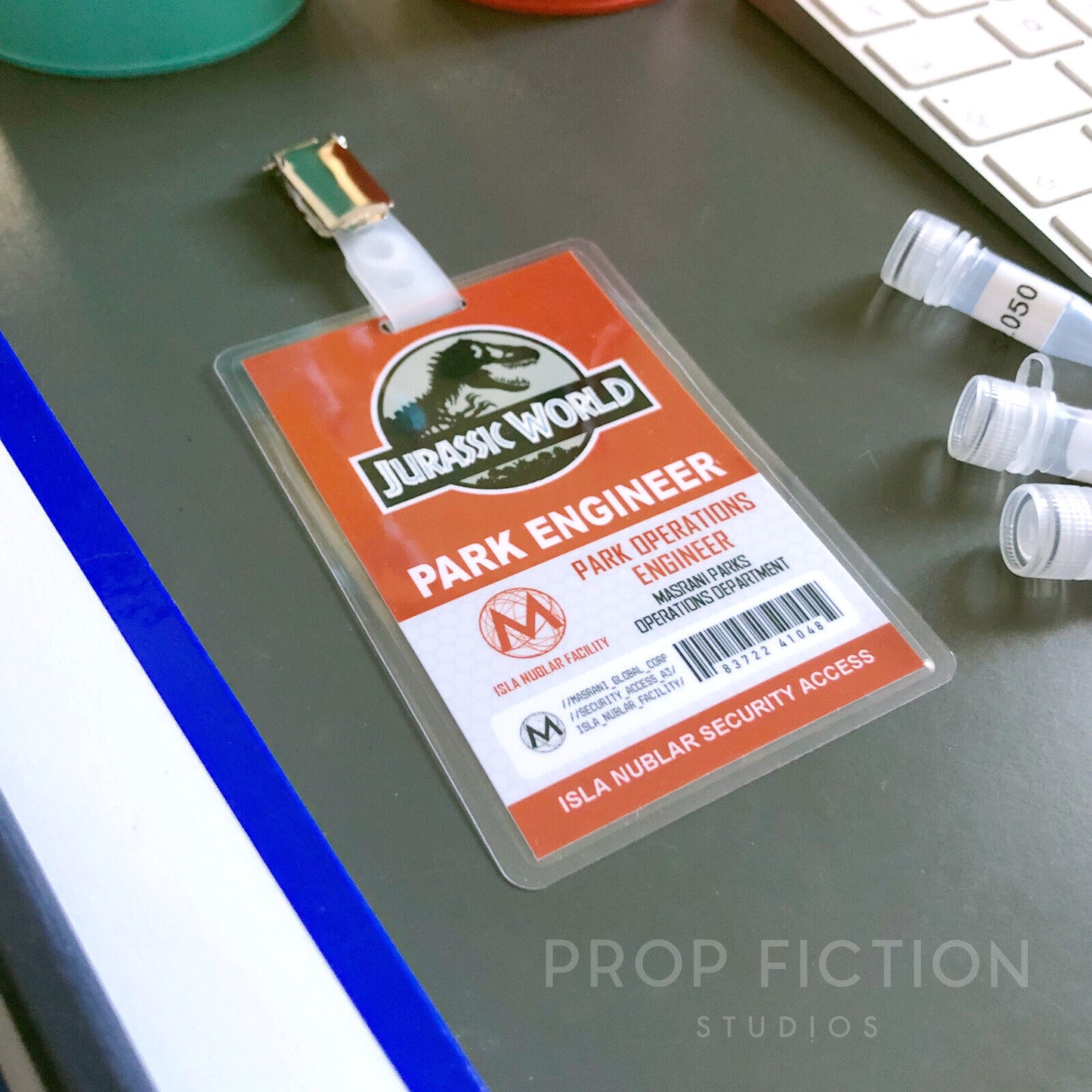 JPU / JW - Prop Masrani Security Clip-on Passes / Cosplay ID Card Badges