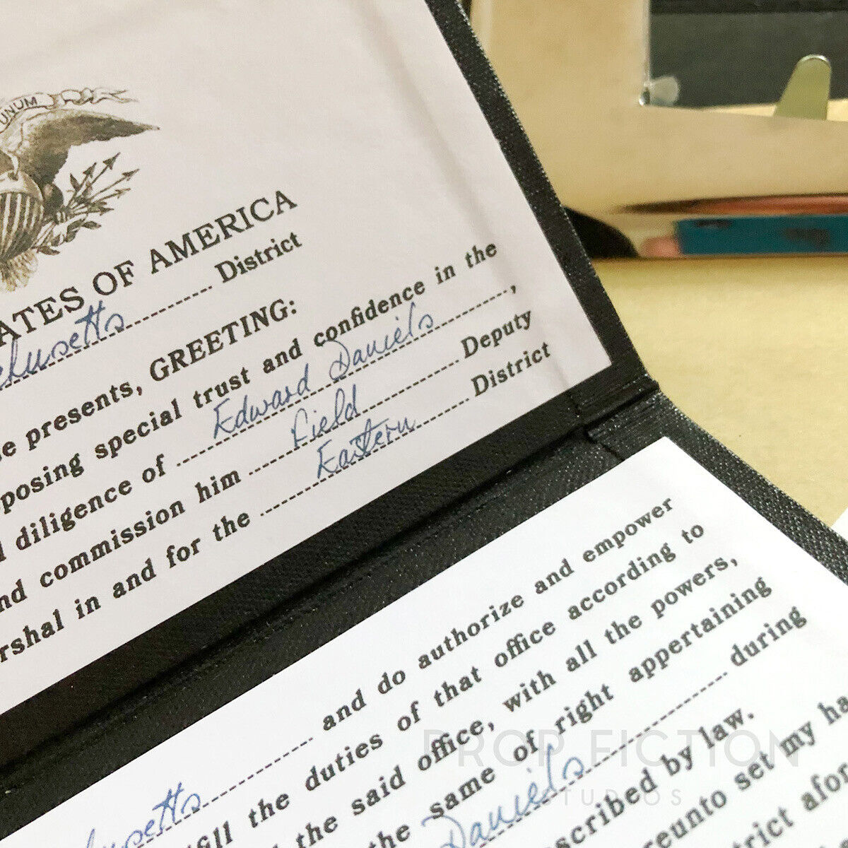 Shutter Island: Vintage Prop Deputy Marshal Folio ID / 1940s Cosplay Warrant