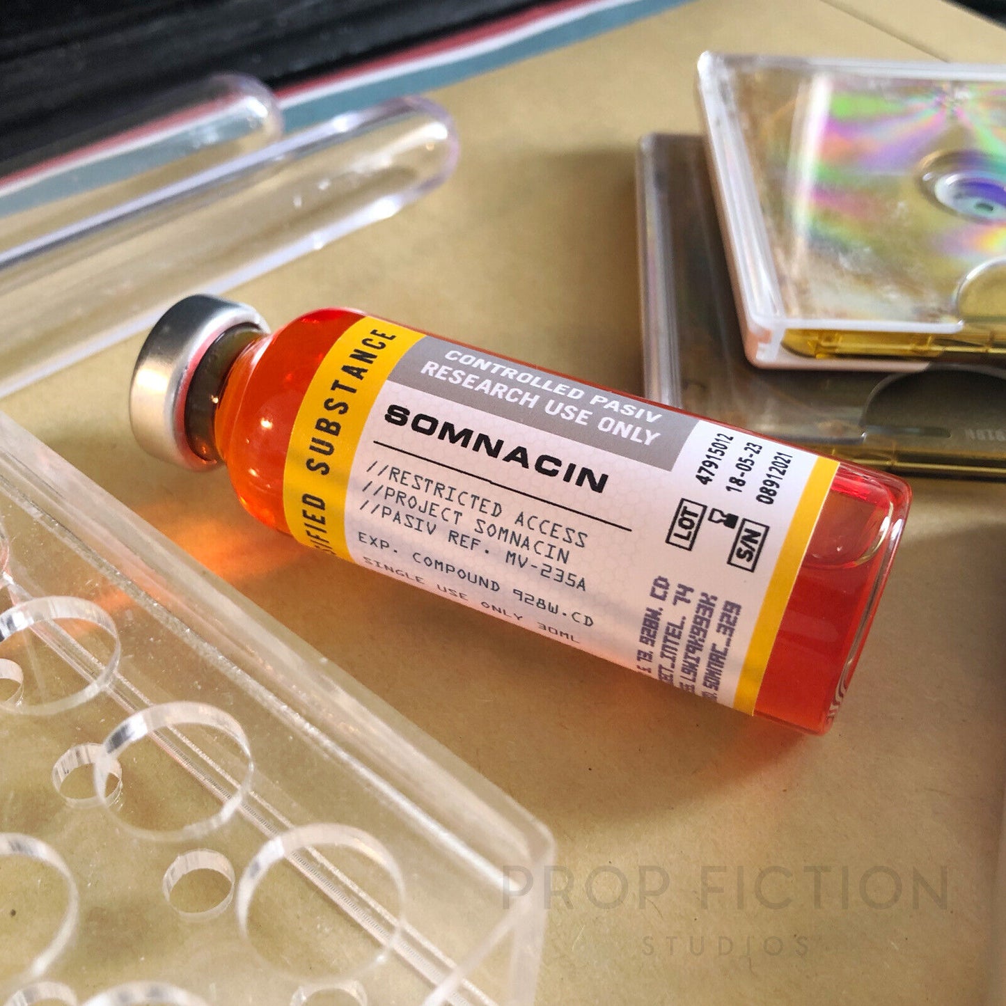 Inception - Prop 'Somnacin' PASIV Medical Phial / Sealed Glass 30ml Cosplay Vial