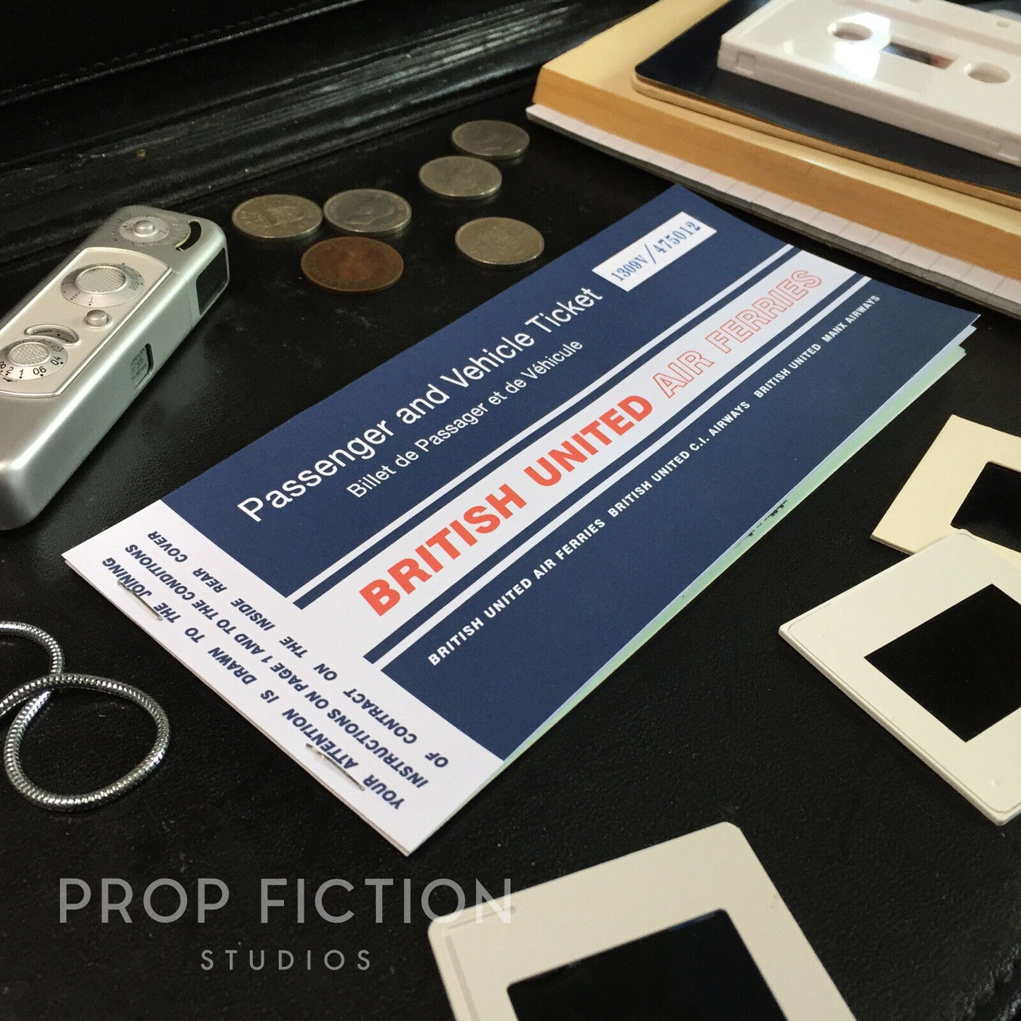 James Bond 007 Cosplay Display: Goldfinger - Prop BUAF British United 10-Page Airline Ticket