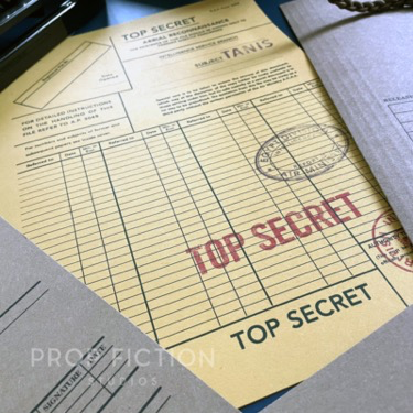 Indiana Jones: Cosplay Movie Prop 1930s Files / 4 x Tanis Intelligence Raiders Folder Set