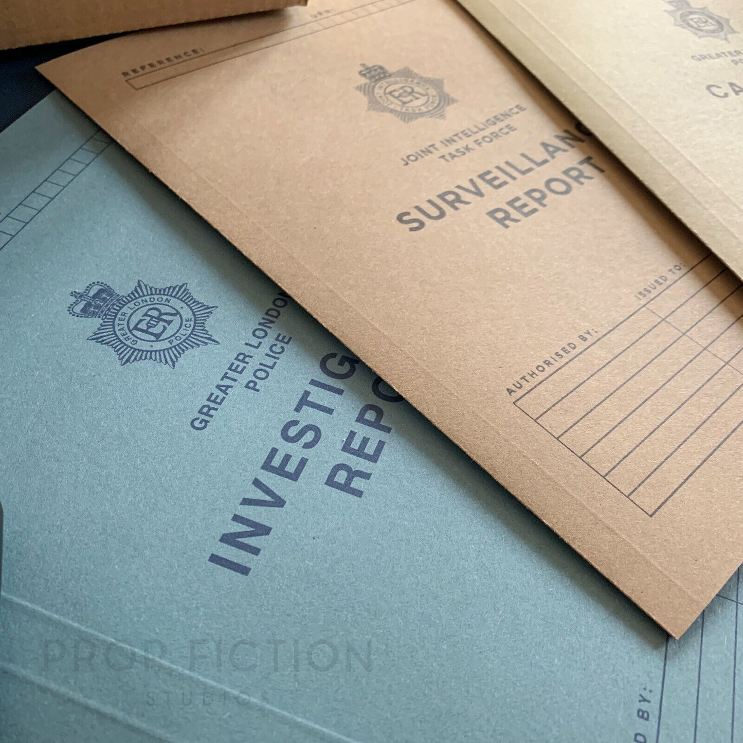Movie Prop Detective Investigation Cosplay Files / 3 x Display Police Report Folder Set