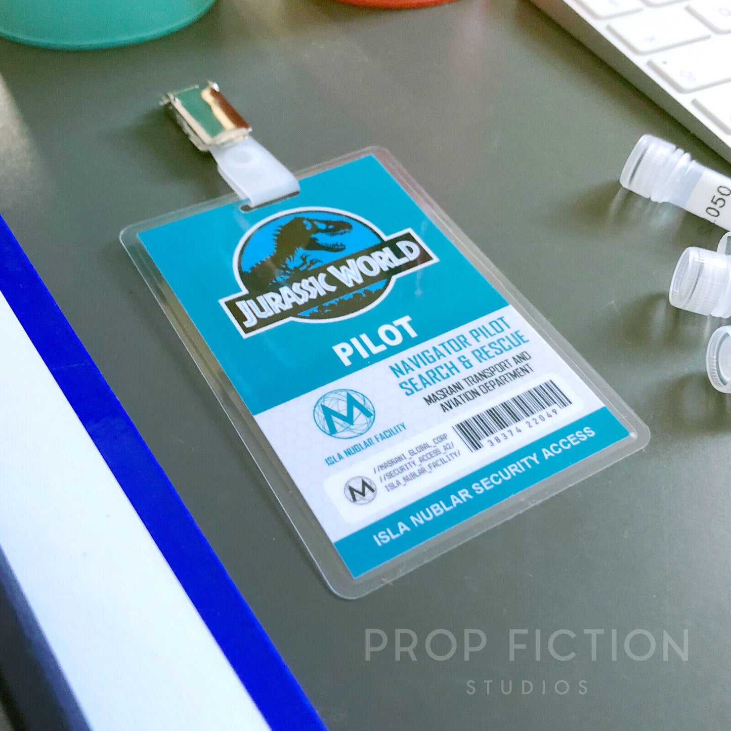 JPU / JW - Prop Masrani Security Clip-on Passes / Cosplay ID Card Badges