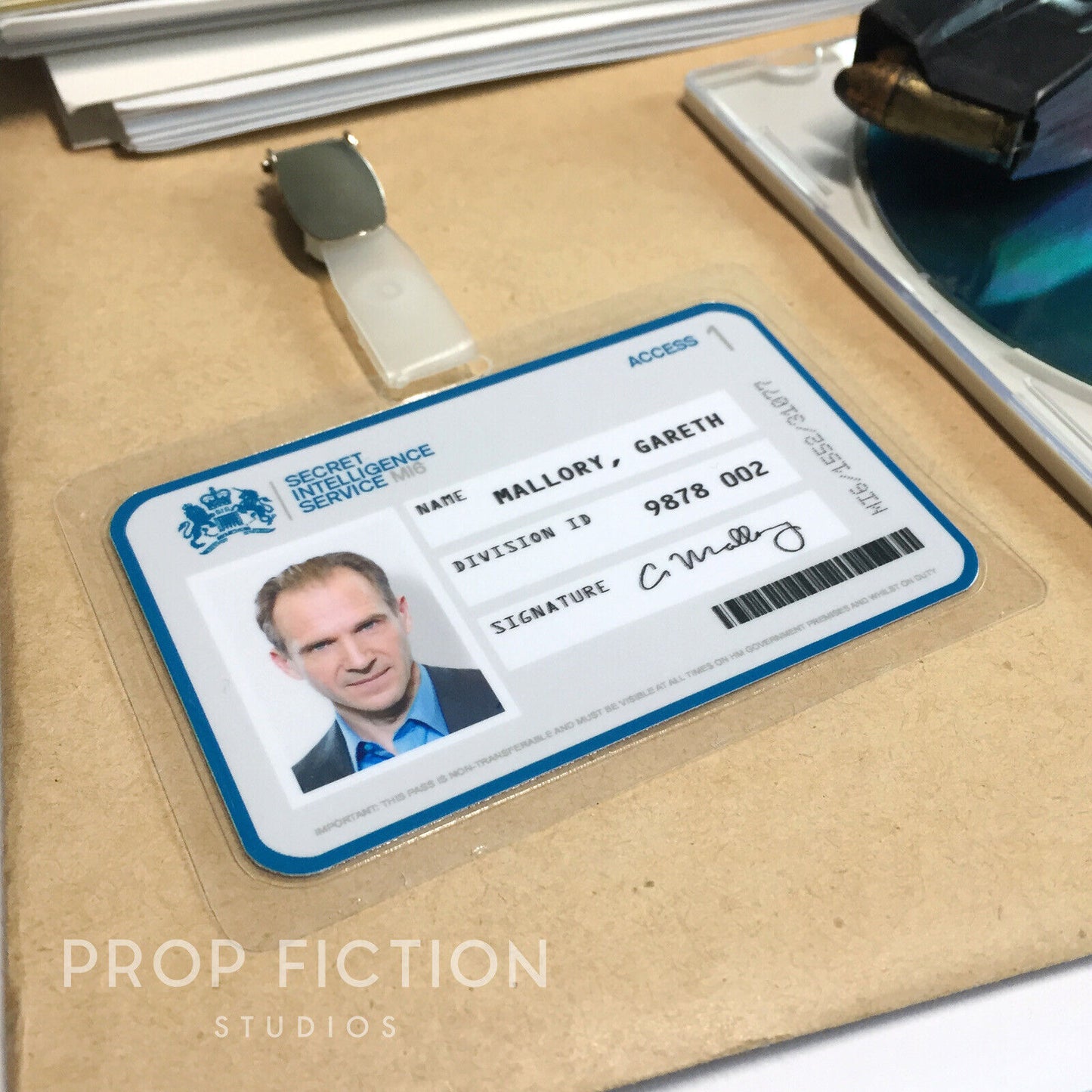 Cosplay Display: Skyfall - MI6 Access / SIS Security Pass Clip-on Prop ID Cards