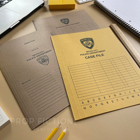 Movie Prop Investigation Files / 3 x Cosplay Metro City Police Detective Folder Set