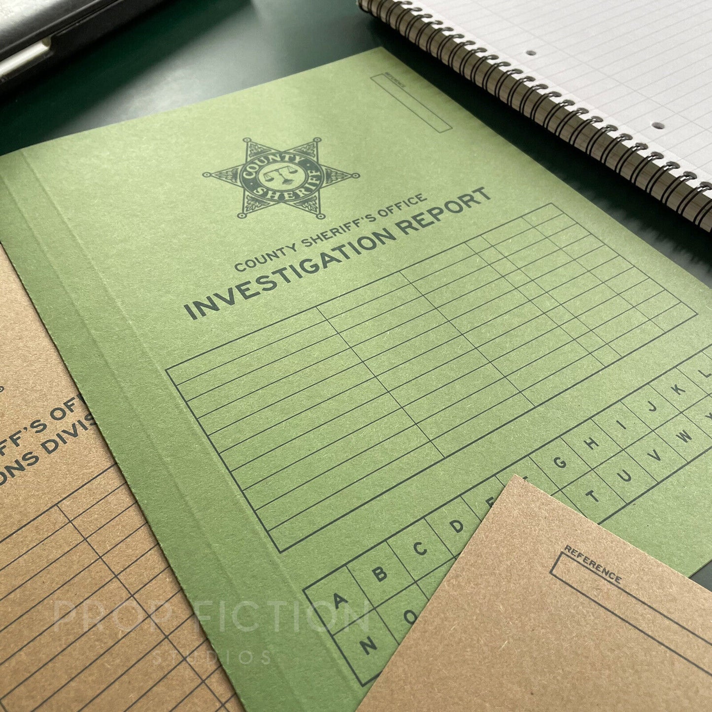 Movie Prop County Sheriff Investigation Cosplay Files / 3 x Cosplay Police Detective Folder Set