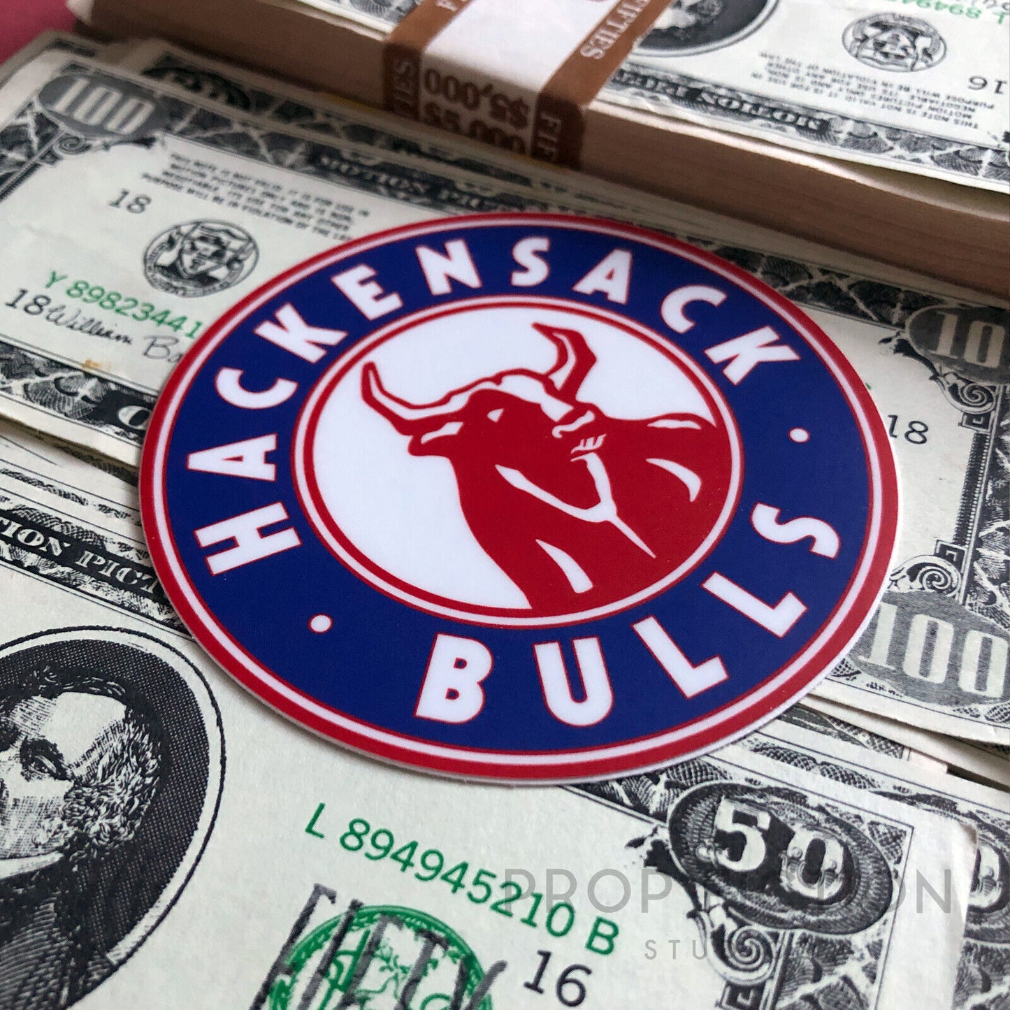 Brewster’s Millions - Prop 'Hackensack Bulls' Case Sticker / Set Dressing Decal