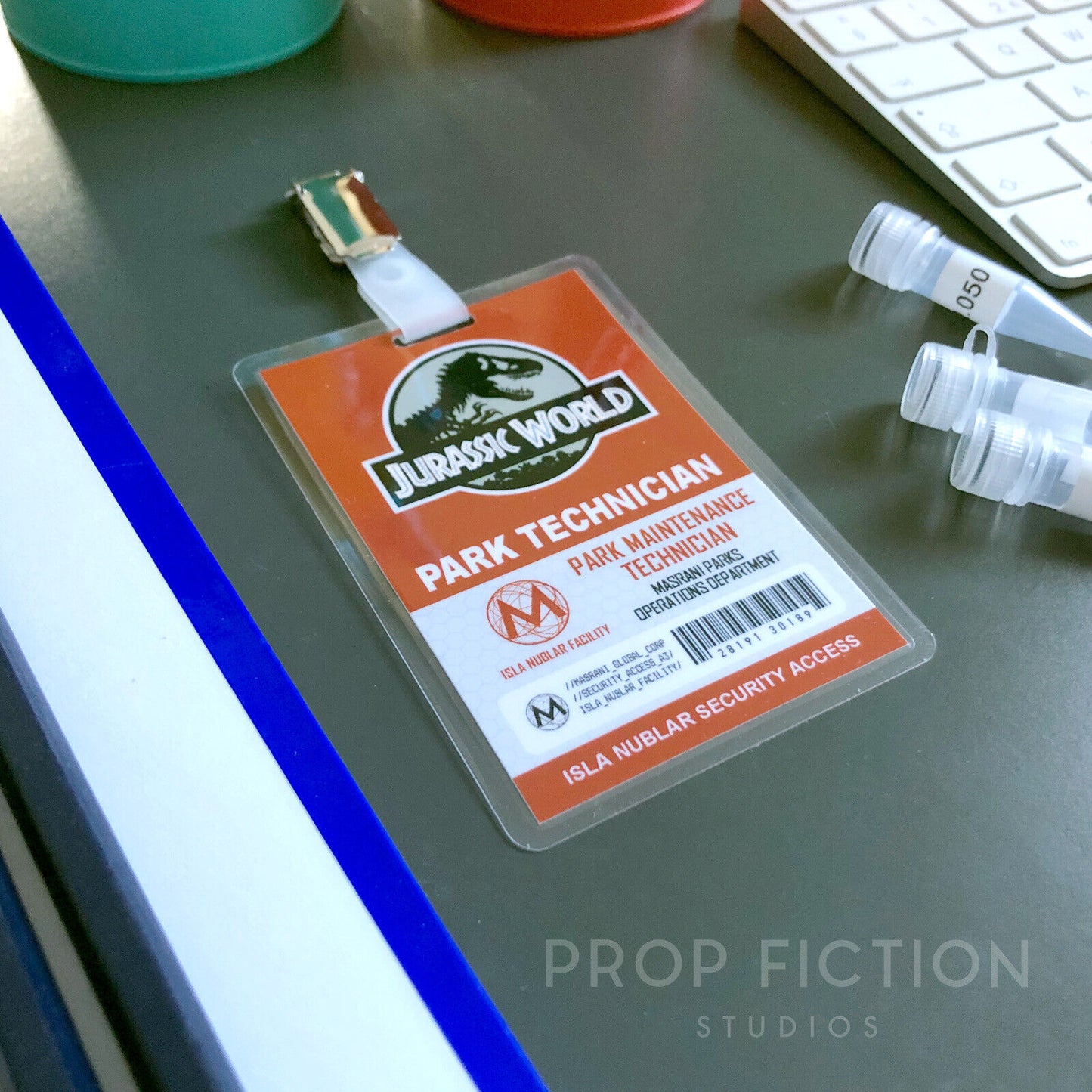 JPU / JW - Prop Masrani Security Clip-on Passes / Cosplay ID Card Badges