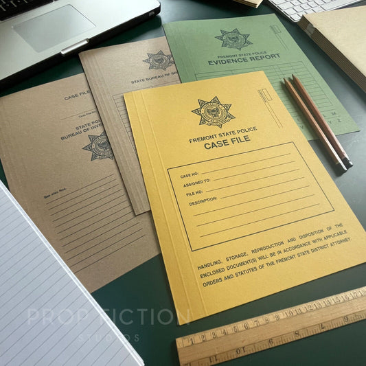 Cosplay Movie Prop State Police Case Files / 4 x Cosplay Crime Investigation Folder Set