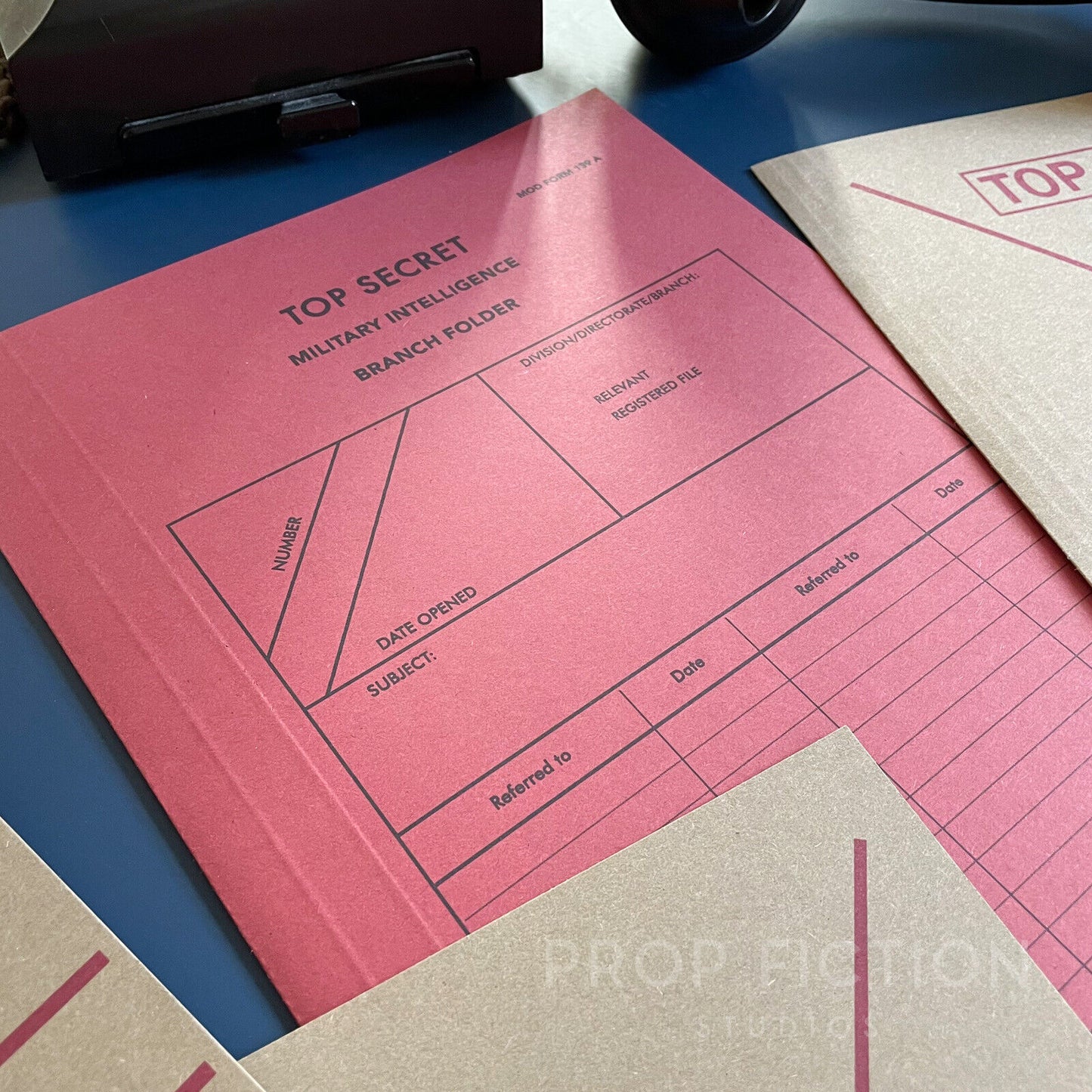 Movie Prop Secret Agent Mission Intelligence Files / 4 x Cosplay Spy Folder Set
