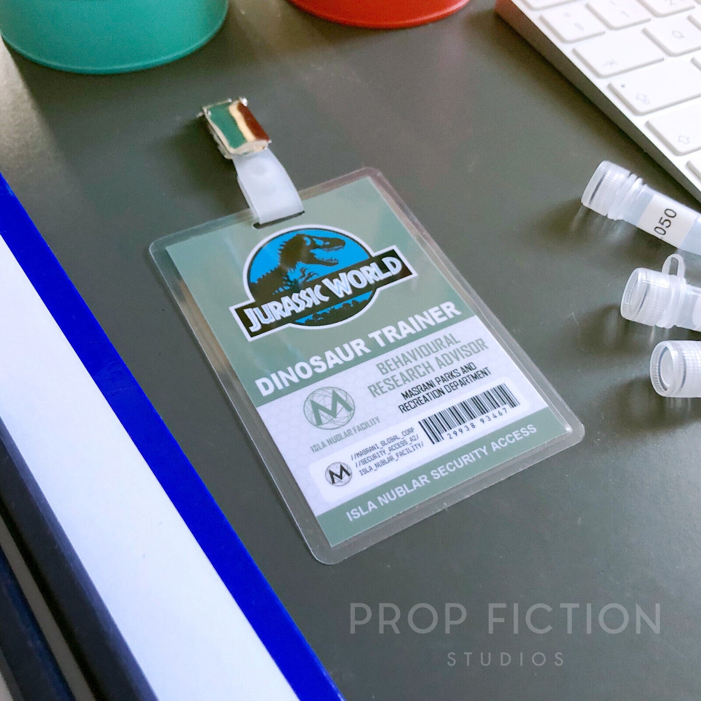 JPU / JW - Prop Masrani Security Clip-on Passes / Cosplay ID Card Badges