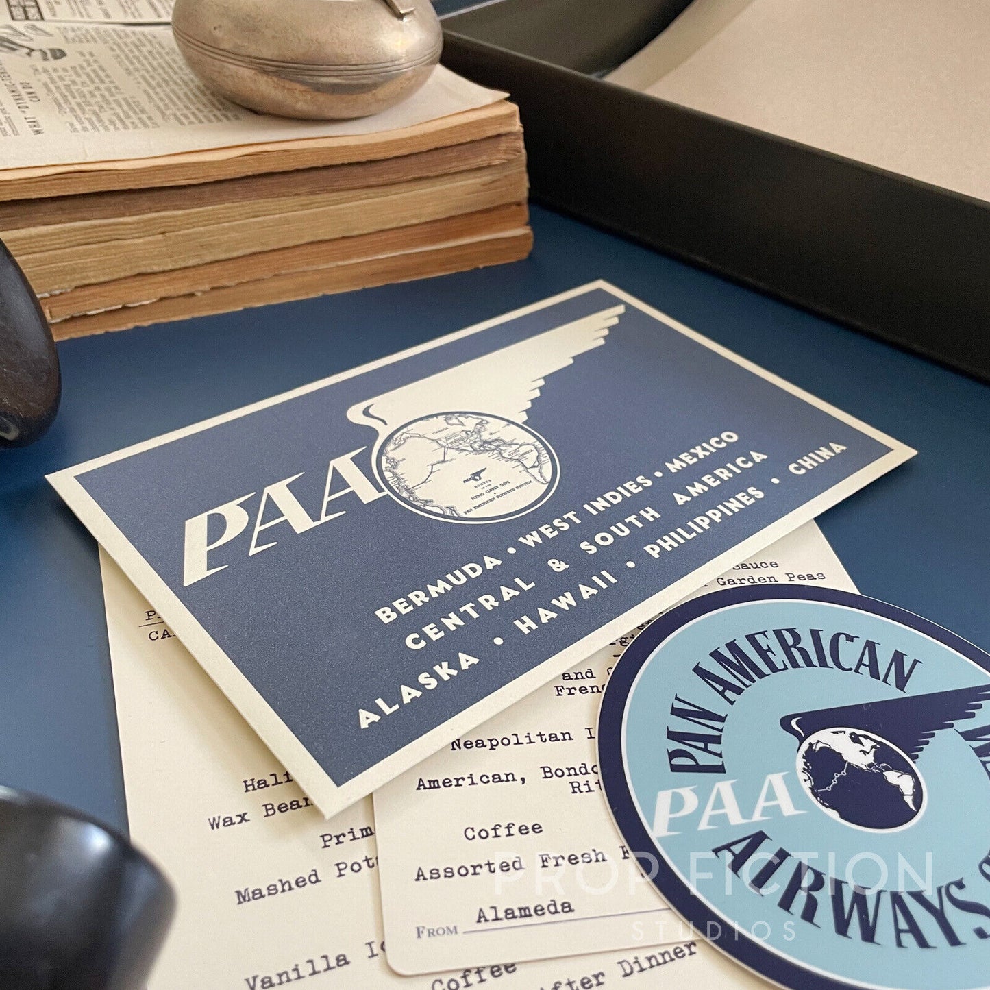 Indiana Jones: Prop 1936 PAA Clipper Ticket / Menu / Luggage Decal Replica Set