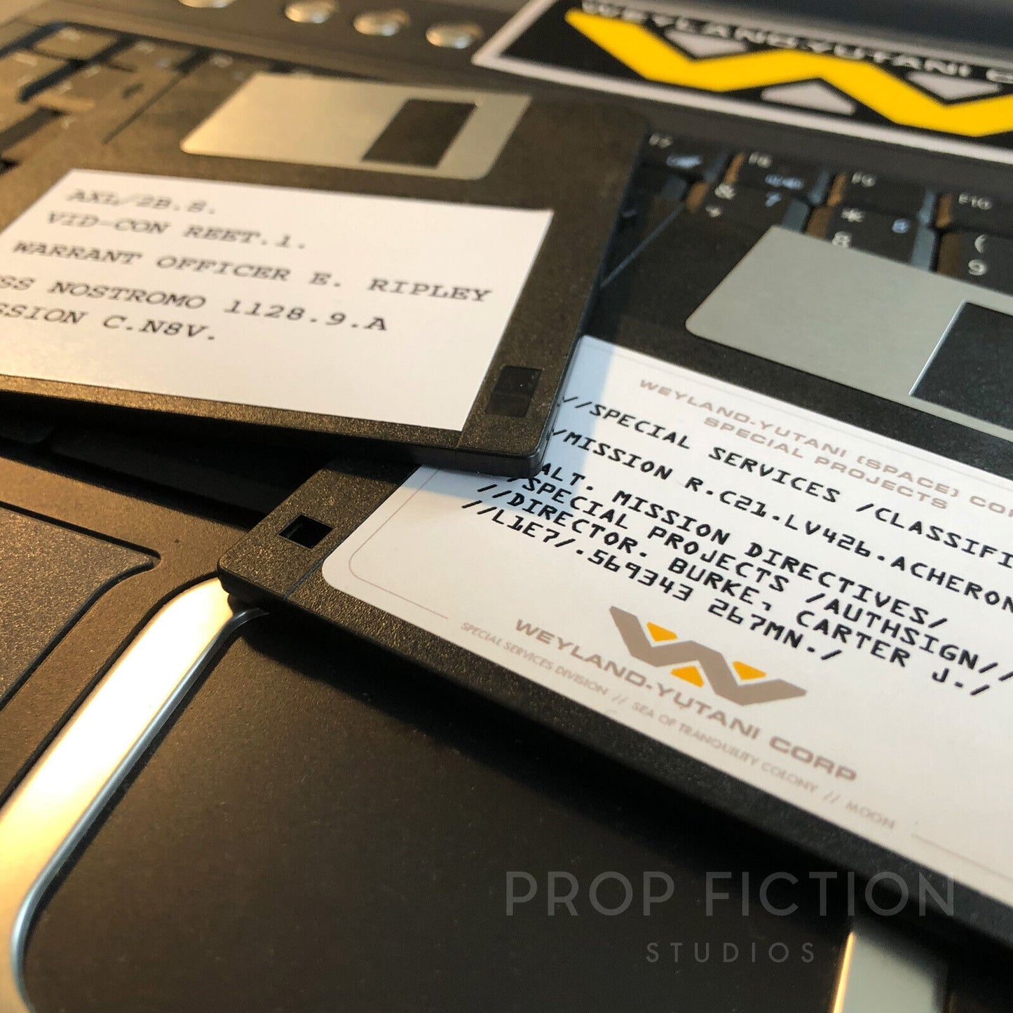 Aliens Cosplay Display Prop Disks: Pair of Prop 3.5” Weyland Yutani Disks / Classified LV-426 Directives