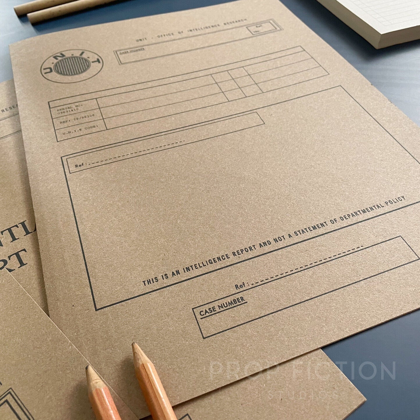 Movie Prop 1960s Secret Agent Intelligence Report Files / 3 x Cosplay Folder Set