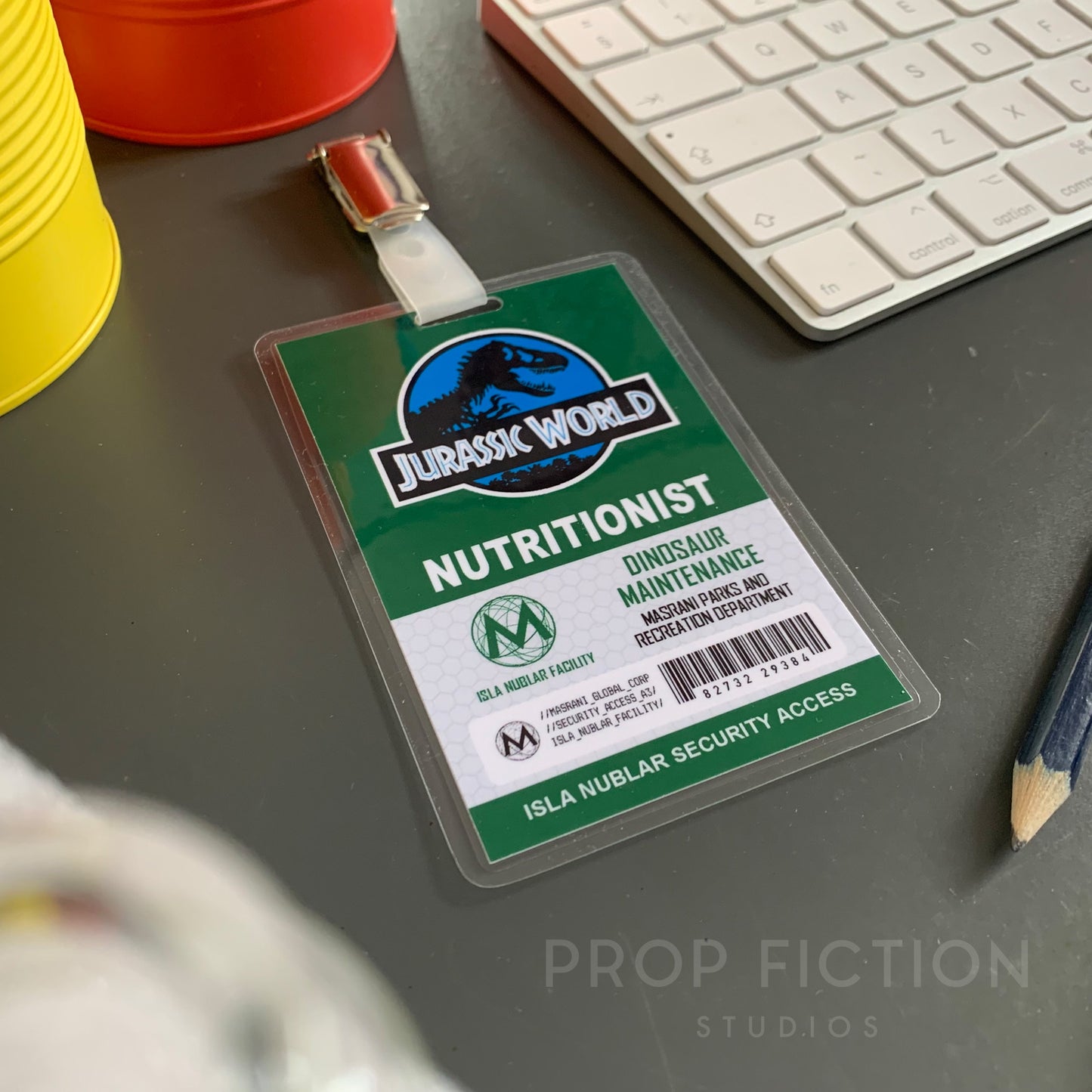 JPU / JW - Prop Masrani Security Clip-on Passes / Cosplay ID Card Badge Set