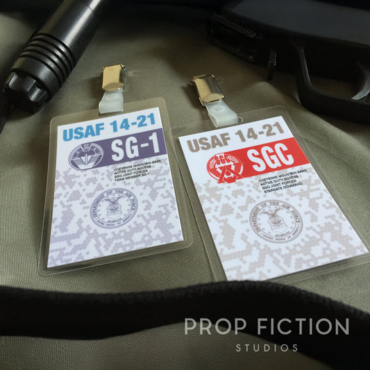 Cosplay SG-1 - Pair of SGC Security Pass Clip-on Prop / Display ID Cards