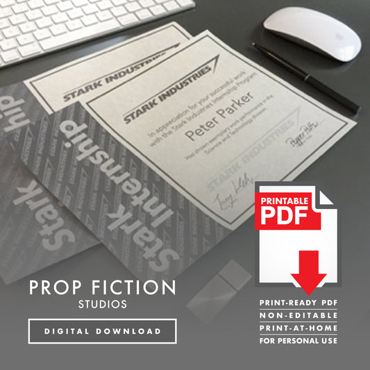 Intership Certificates: Printable PDFs - Set of Prop Certificates - Printable PDFs / Digital Downloads