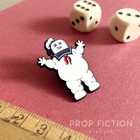 Stay Puft Marshmallow Man - Prop Cosplay Costume / Pop Culture Lapel Pin Badge