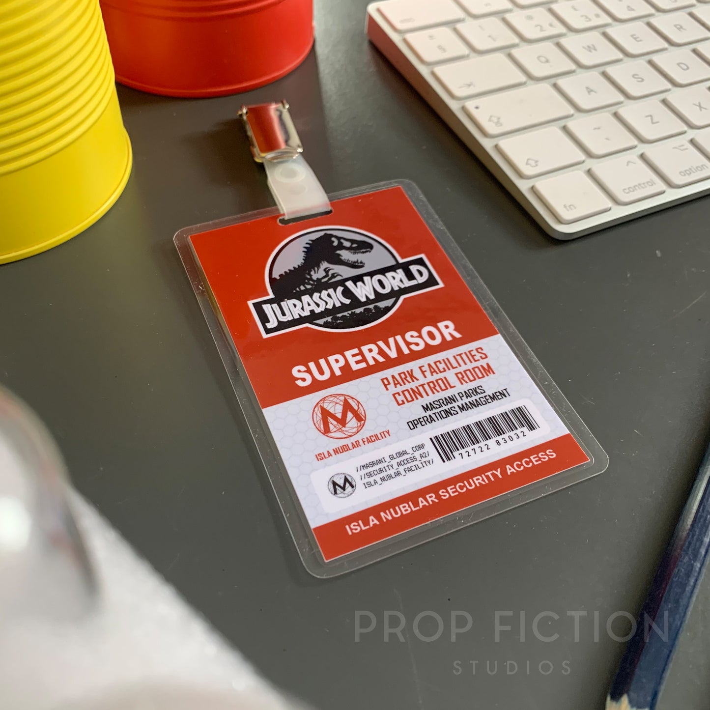 JPU / JW - Prop Masrani Security Clip-on Passes / Cosplay ID Card Badge Set