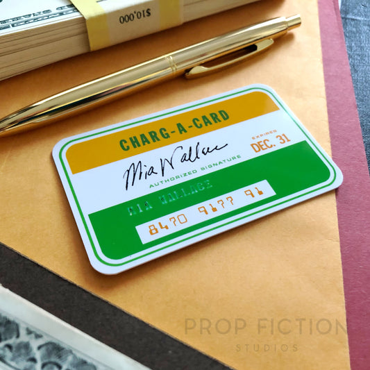 Pulp Fiction - Prop Mia Wallace 'Charg-a-Card’ Cosplay Card / Display Card